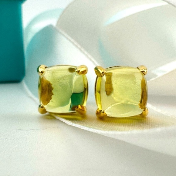 Tiffany & Co. Jewelry - SUPER RARE Tiffany & Co. XL Lemon Quartz Sugar Stack Earrings 18k Yellow Gold 💛